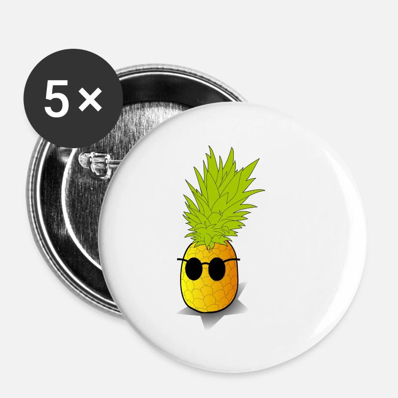 Sweets Pineapple - Buttons large 2.2''/56 mm (5-pack) - white
