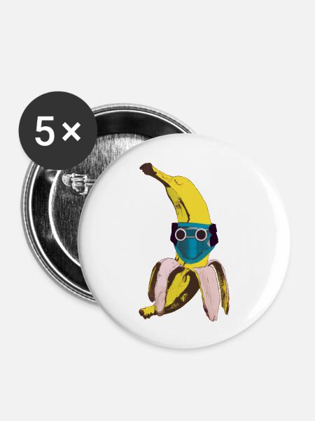 Robotana - Buttons groß 56 mm (5er Pack) - Weiß