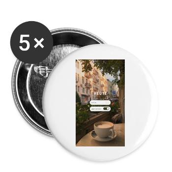 Leben genießen Erinnerung - Buttons groß 56 mm (5er Pack) - Weiß - Vorne
