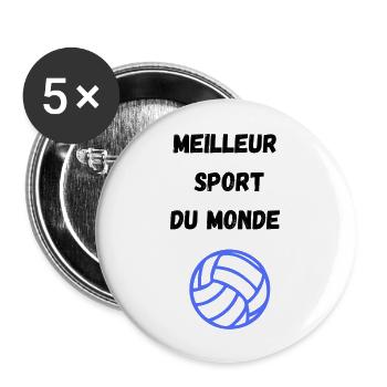 Best sport - Lot de 5 grands badges (56 mm) - blanc - Devant