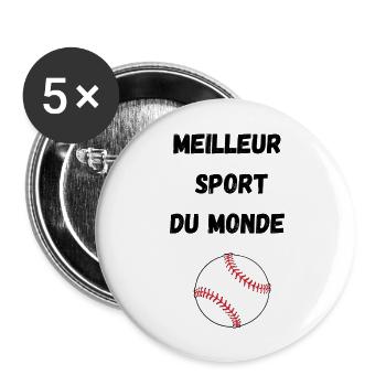 Best sport - Lot de 5 grands badges (56 mm) - blanc - Devant