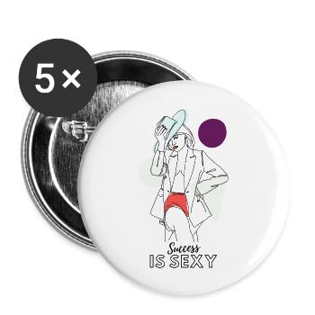 Bold Woman - Buttons large 2.2''/56 mm (5-pack) - white - Front