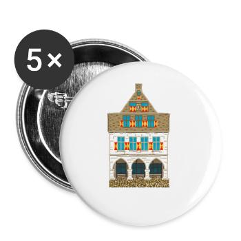 Werne a. d. Lippe, Historisches Rathaus - Buttons groß 56 mm (5er Pack) - Weiß - Vorne