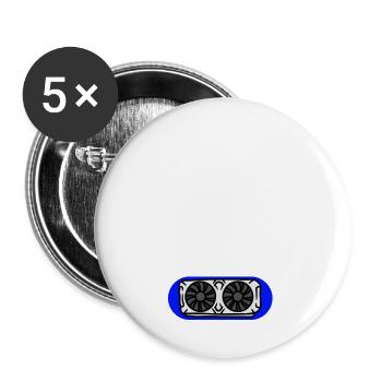 PC Gaming GPU Emblem - Buttons groß 56 mm (5er Pack) - Weiß - Vorne