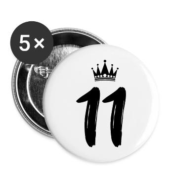 11 couronnes - Lot de 5 grands badges (56 mm) - blanc - Devant
