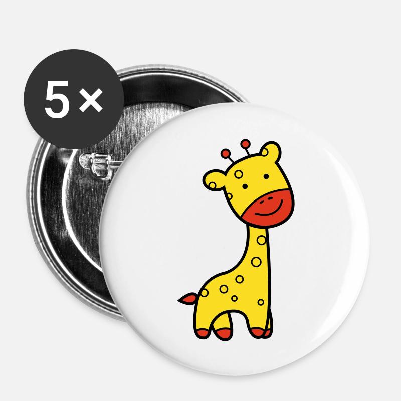 giraffe - Buttons large 2.2''/56 mm (5-pack) - white