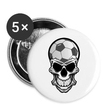 Football - Lot de 5 grands badges (56 mm) - blanc - Devant