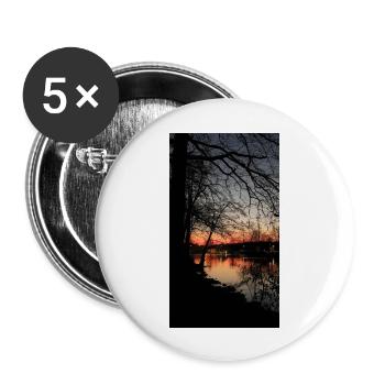 Coucher de soleil sur le lac - Lot de 5 grands badges (56 mm) - blanc - Devant