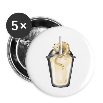 Milkshake avec dragon - Lot de 5 grands badges (56 mm) - blanc - Devant