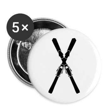 Skiing skiing ski motif for skiers - Buttons large 2.2''/56 mm (5-pack) - white - Front