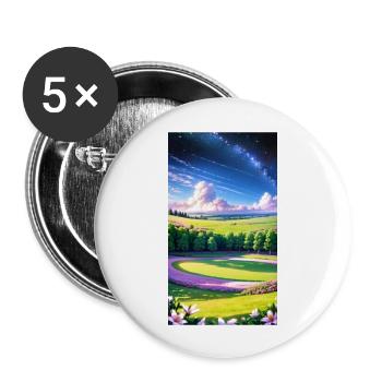 Landschaft mit 4 Bereichen, Generative KI - Buttons groß 56 mm (5er Pack) - Weiß - Vorne