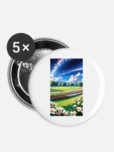 Landscape with 4 Areas, Generative AI - Buttons large 2.2''/56 mm (5-pack) - white
