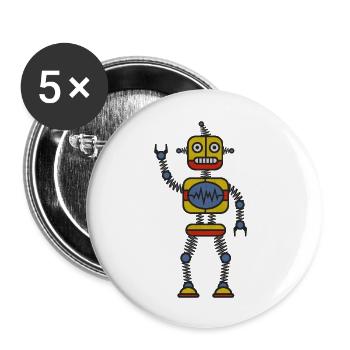 Robot - Buttons large 2.2''/56 mm (5-pack) - white - Front