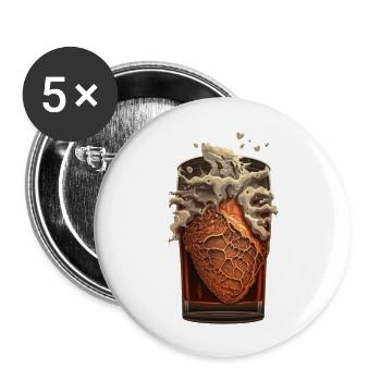 Beer Heart Love Beer Glass - Buttons large 2.2''/56 mm (5-pack) - white - Front