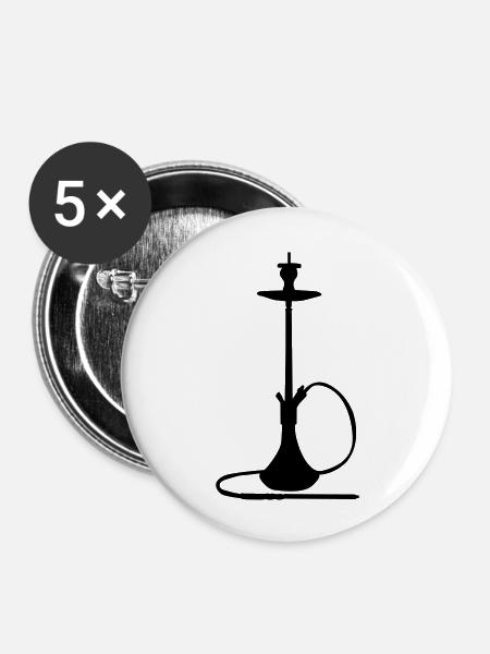 wasserpfeife - Buttons groß 56 mm (5er Pack) - Weiß