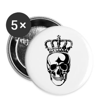 Skull King - Buttons large 2.2''/56 mm (5-pack) - white - Front
