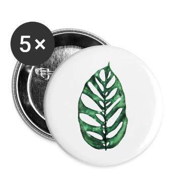 Monstera Esqueleto - Buttons groß 56 mm (5er Pack) - Weiß - Vorne