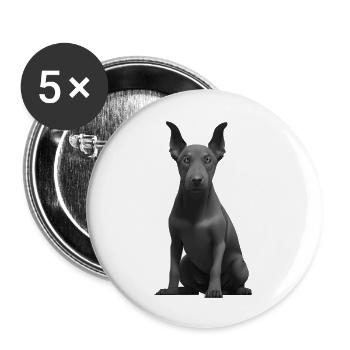 Doberman Trainer Doberman Dog Doberman Puppy - Buttons large 2.2''/56 mm (5-pack) - white - Front