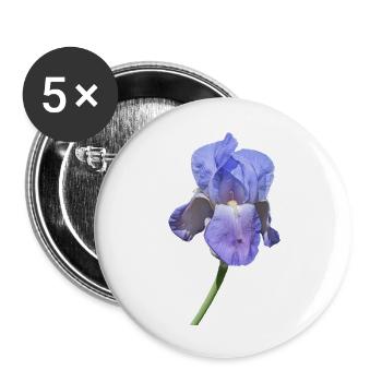 Superbe iris bleu - Lot de 5 grands badges (56 mm) - blanc - Devant