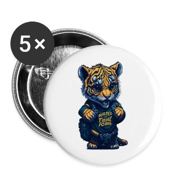 1.Klasse, Schulanfänger, Erstklässler - Buttons groß 56 mm (5er Pack) - Weiß - Vorne