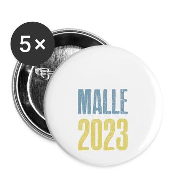 Malle 2023 Couronne - Lot de 5 grands badges (56 mm) - blanc - Devant
