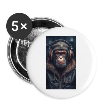 Music Monkey - Buttons large 2.2''/56 mm (5-pack) - white - Front
