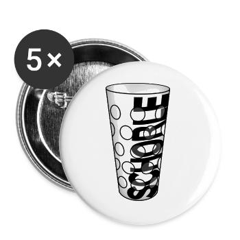 Schorleglas black - Buttons groß 56 mm (5er Pack) - Weiß - Vorne