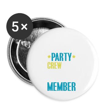 Prag Party Crew - Buttons groß 56 mm (5er Pack) - Weiß - Vorne
