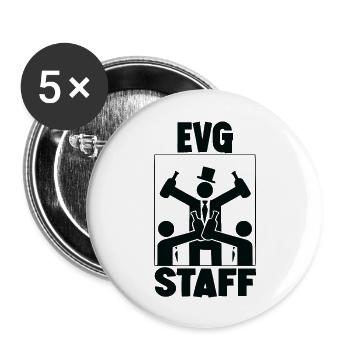 Junggesellenabschied Mitarbeiter - Junggesellenabschied verheiratet - Buttons groß 56 mm (5er Pack) - Weiß - Vorne