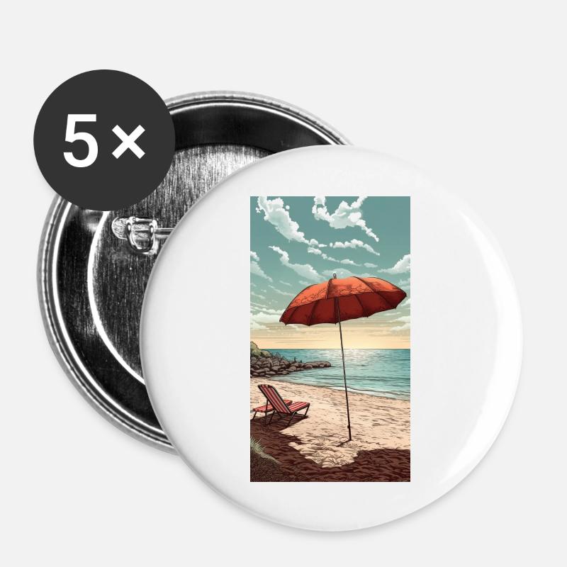 Beach - Buttons large 2.2''/56 mm (5-pack) - white