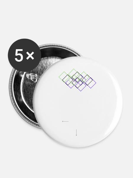 Geometrisch - Buttons groß 56 mm (5er Pack) - Weiß