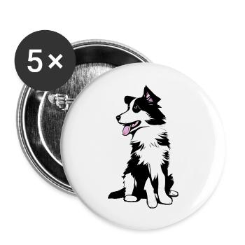 Border Collie Dog Lovers Dog Owners Dogs - Lot de 5 grands badges (56 mm) - blanc - Devant