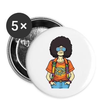 Marc der Hippie - Buttons groß 56 mm (5er Pack) - Weiß - Vorne