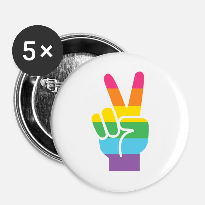 LGBT Pride Month - LGBT Pride - Buttons large 2.2''/56 mm (5-pack) - white