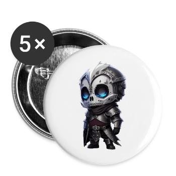 Medival Skeleton - Buttons large 2.2''/56 mm (5-pack) - white - Front
