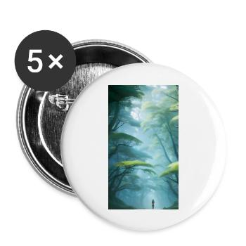 Mystische Waldeuphorie - Buttons groß 56 mm (5er Pack) - Weiß - Vorne