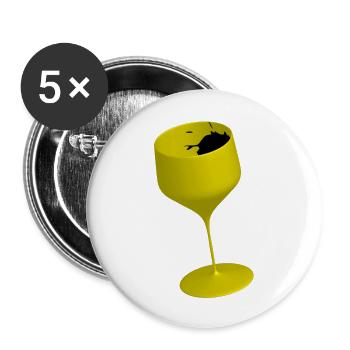 Un verre en or. - Lot de 5 grands badges (56 mm) - blanc - Devant