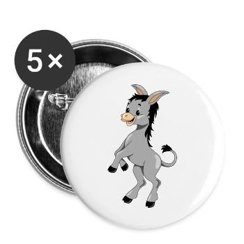Happy dancing donkey - Buttons large 2.2''/56 mm (5-pack) - white - Front