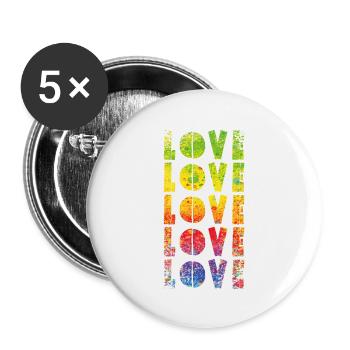 LOVE - Buttons large 2.2''/56 mm (5-pack) - white - Front