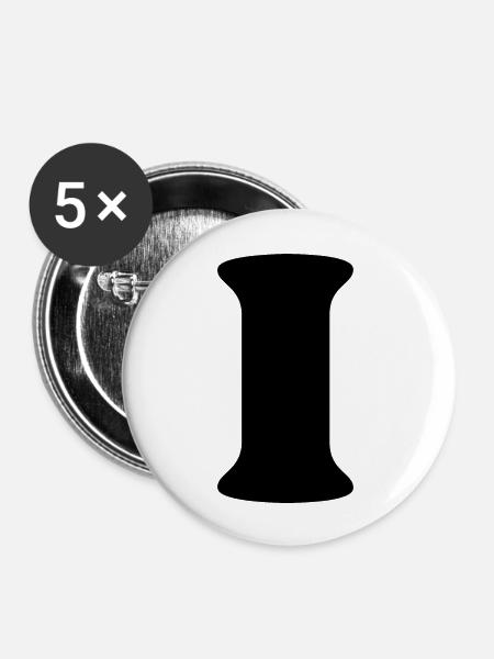 Buchstabe i - Buttons groß 56 mm (5er Pack) - Weiß