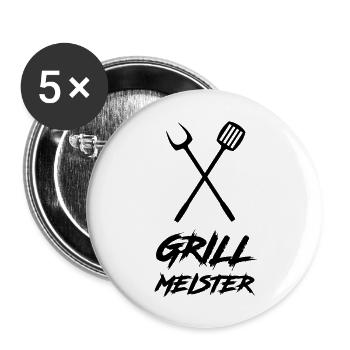 grillmeister - Buttons groß 56 mm (5er Pack) - Weiß - Vorne