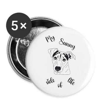Jack Russell Terrier - Buttons groß 56 mm (5er Pack) - Weiß - Vorne