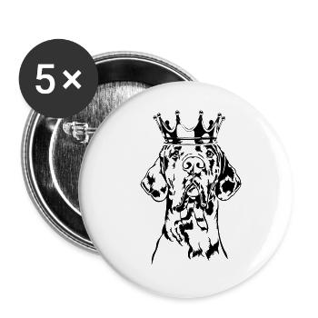 Chiens de la couronne de Dogue allemand Wilsigns - Lot de 5 grands badges (56 mm) - blanc - Devant