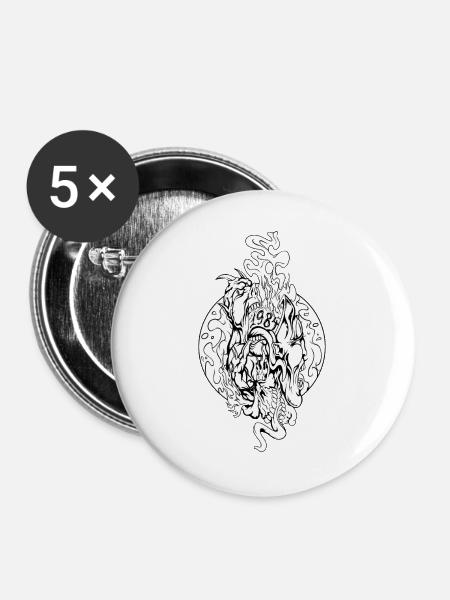 1984 - Buttons large 2.2''/56 mm (5-pack) - white