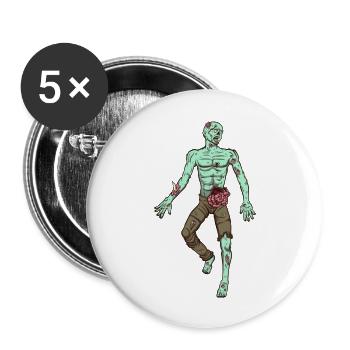 Zombie Laying On Ground - Buttons large 2.2''/56 mm (5-pack) - white - Front