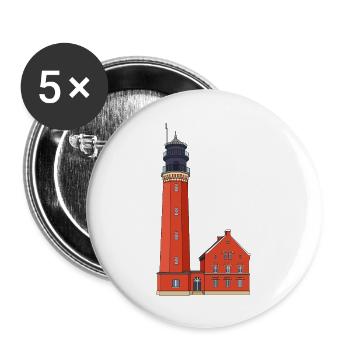 Leuchtturm Greifswalder Oie - Buttons groß 56 mm (5er Pack) - Weiß - Vorne