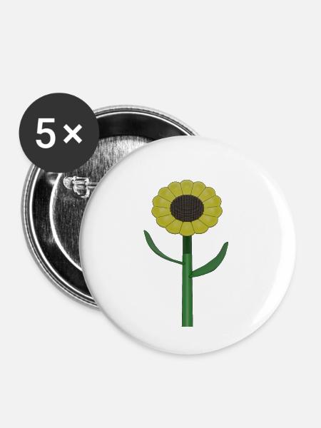 Sunflower - Buttons large 2.2''/56 mm (5-pack) - white