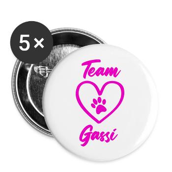 Team Dog Walk Paw Love - Buttons large 2.2''/56 mm (5-pack) - white - Front