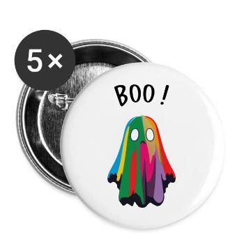 Cute Ghost / Halloween - Buttons large 2.2''/56 mm (5-pack) - white - Front