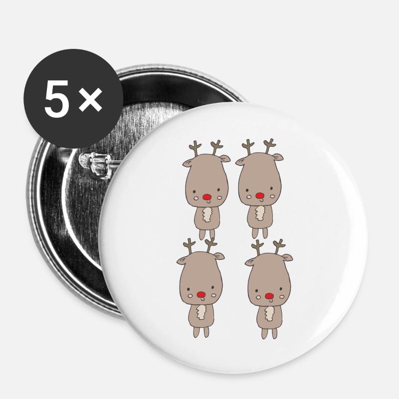 Baby Moose - Buttons large 2.2''/56 mm (5-pack) - white